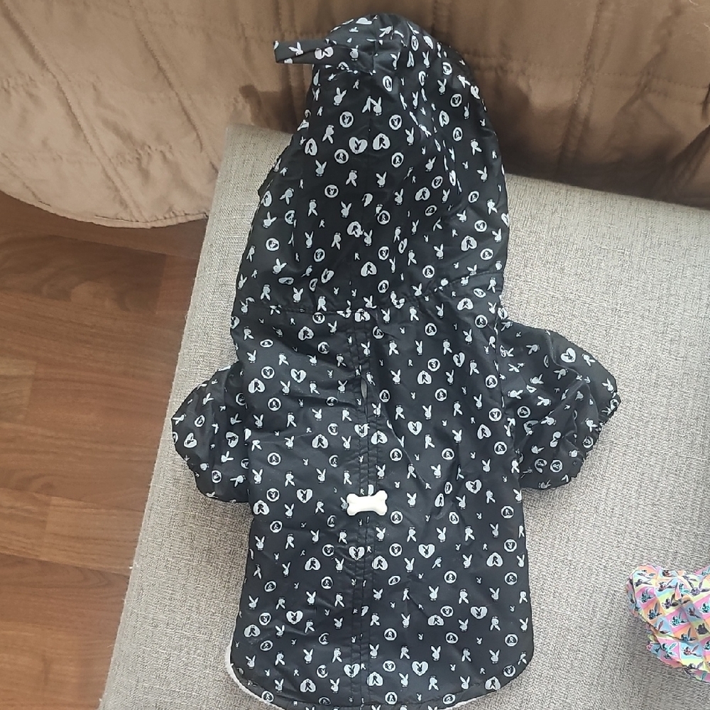 Black Dog Jacket with White Pattern
